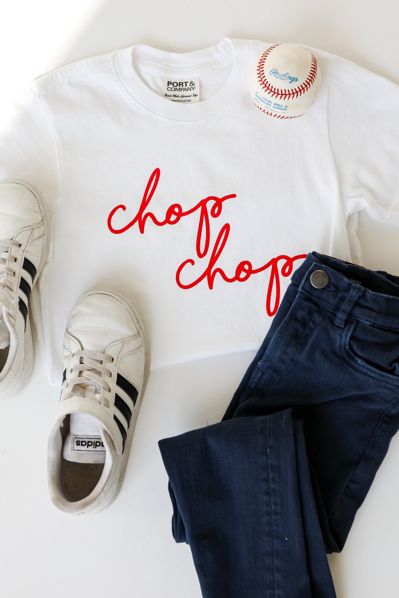 Youth White Chop Chop Script Tee