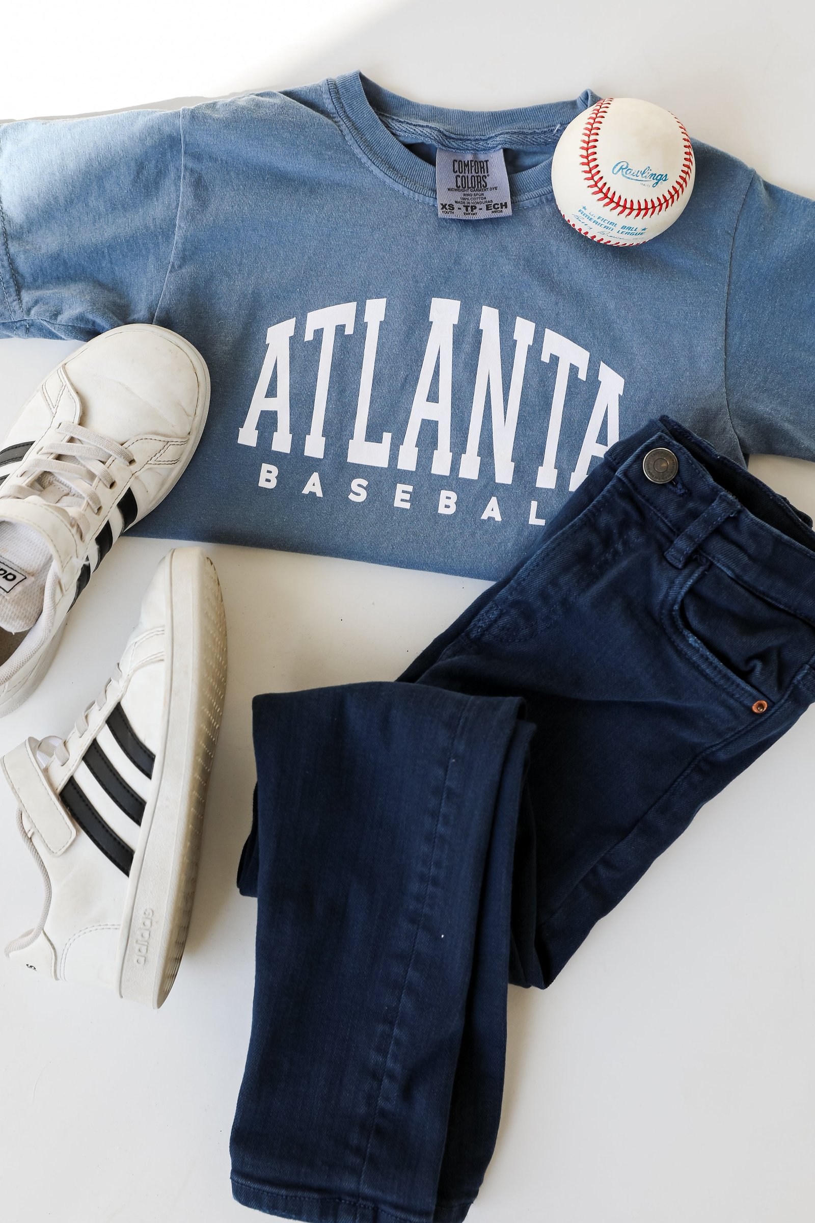 Youth Denim Atlanta Baseball Tee