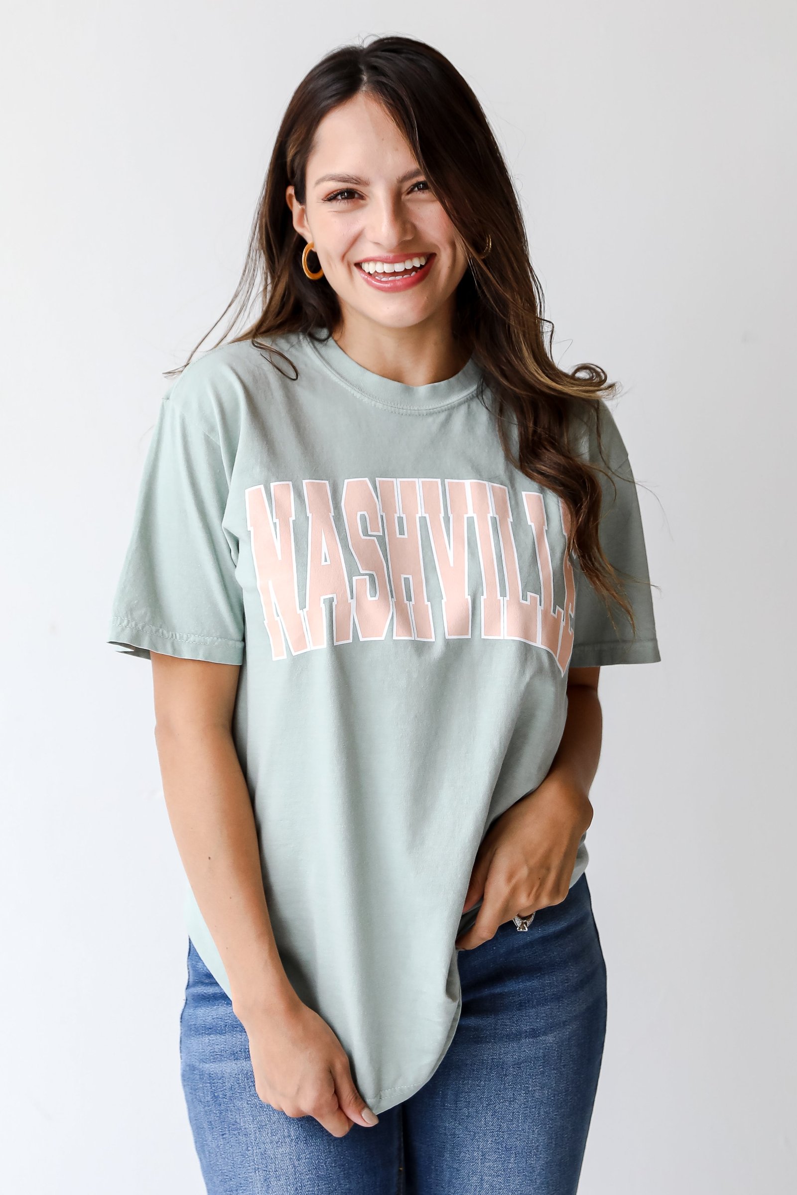 Sage Nashville Tee on model