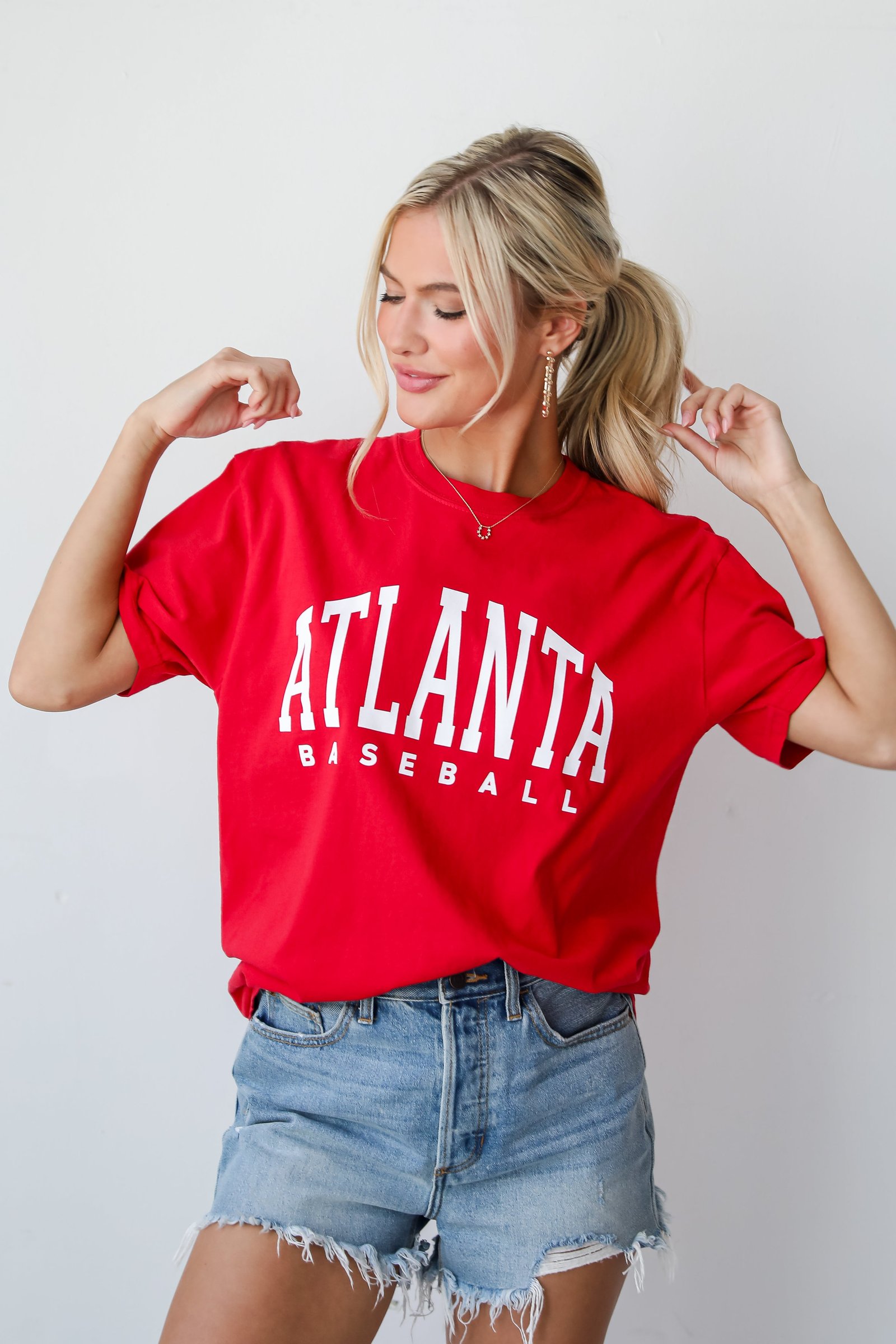 Red Atlanta Baseball Tee