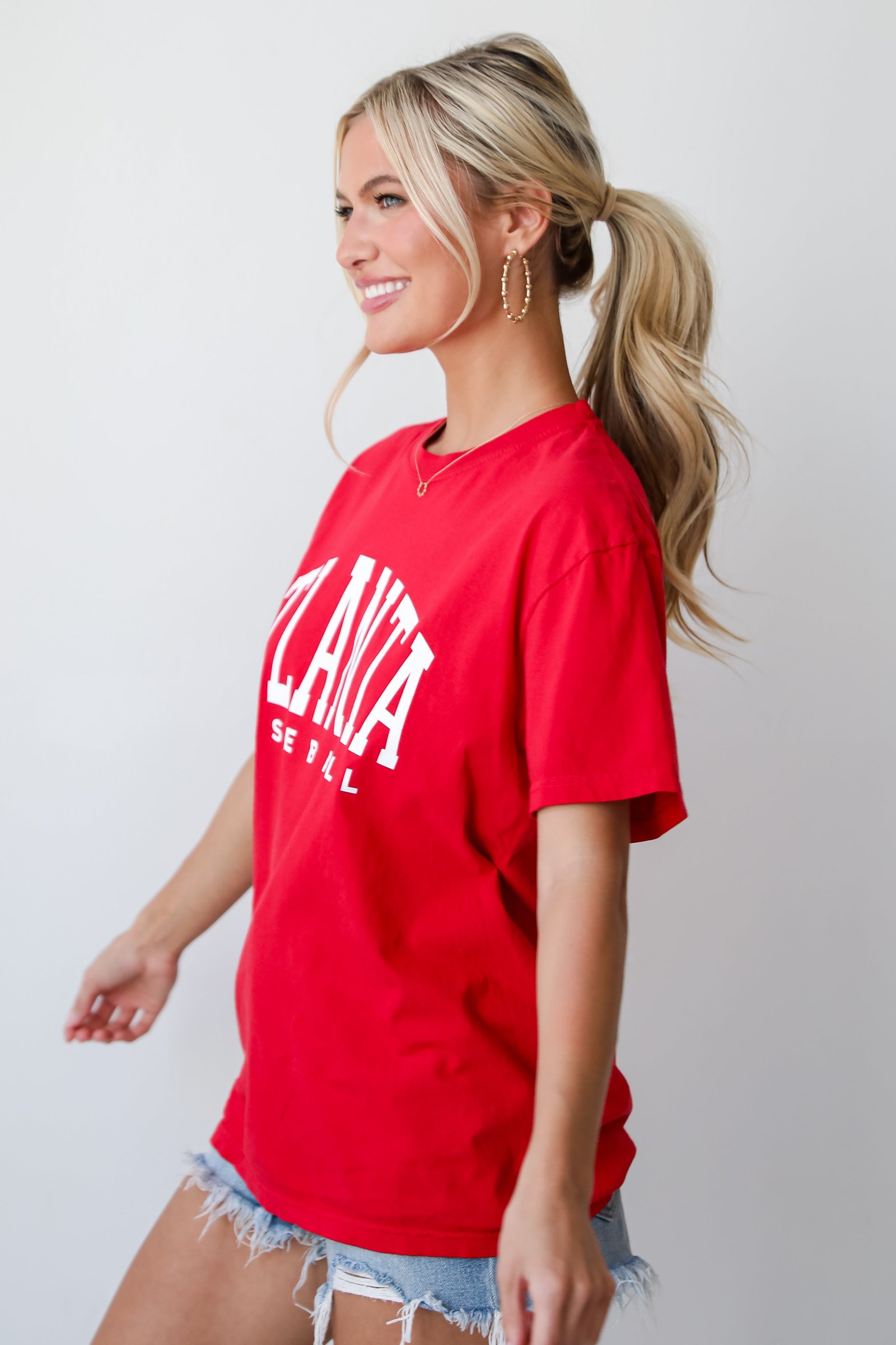 Red Atlanta Baseball Tee