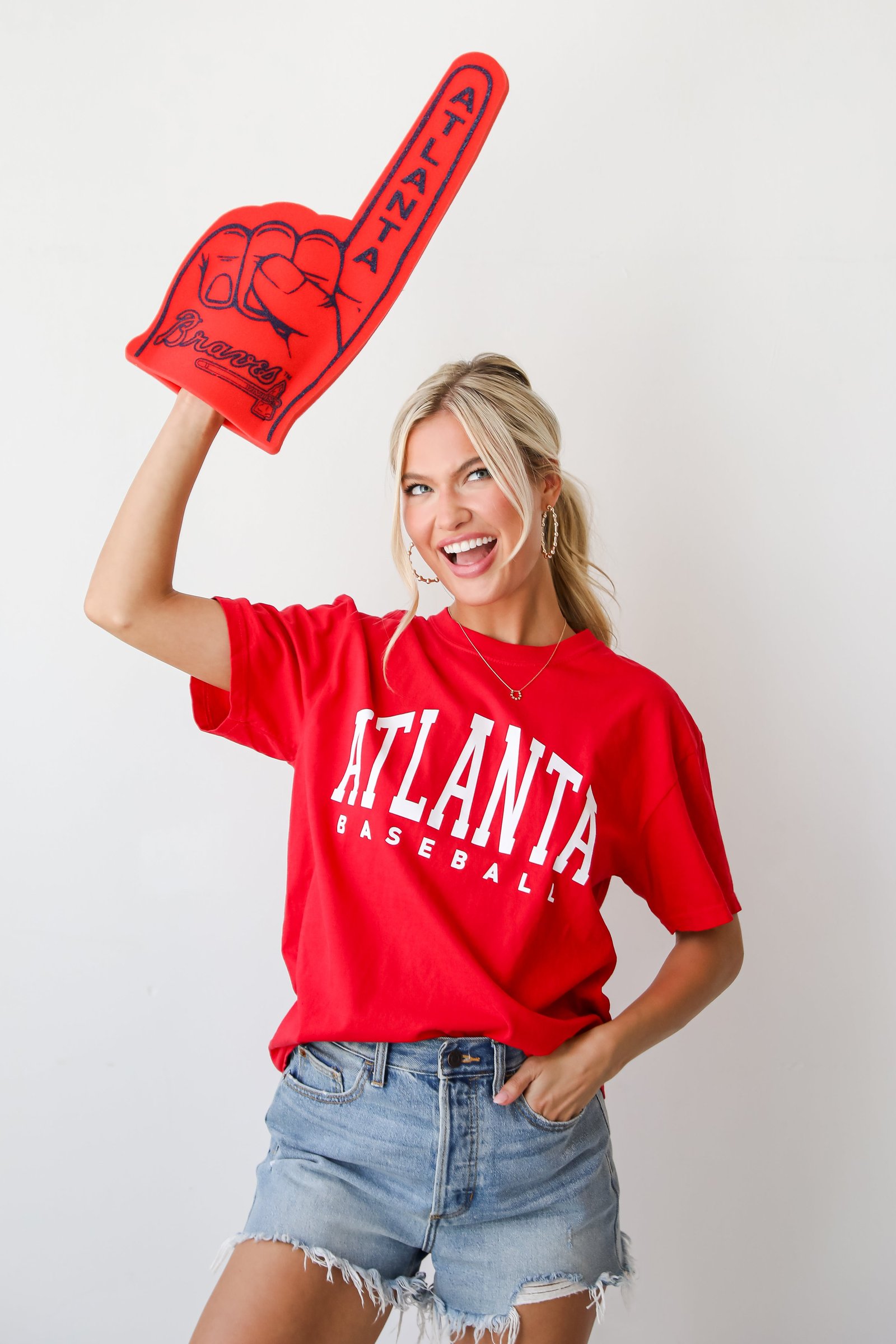 Red Atlanta Baseball Tee